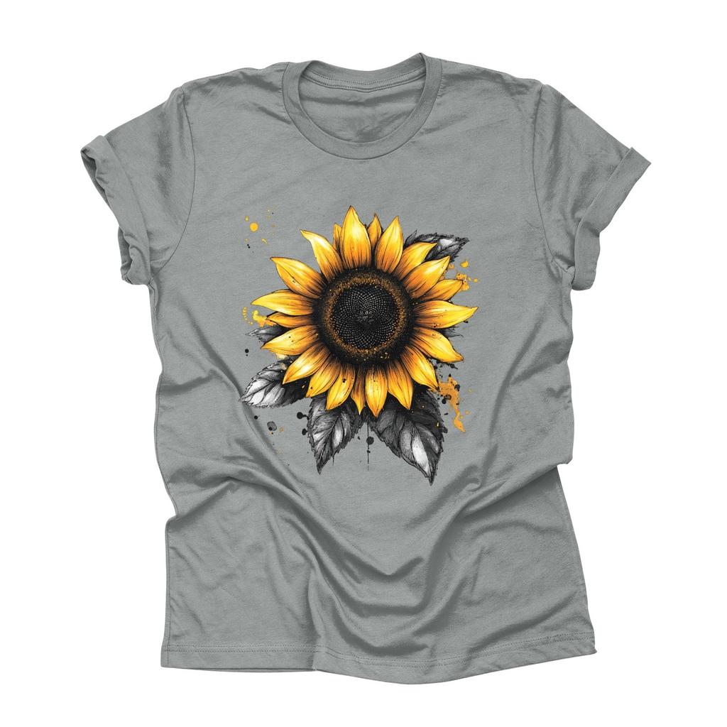 Unisex Casual Mote Trykk Crewneck Løs T-skjorte