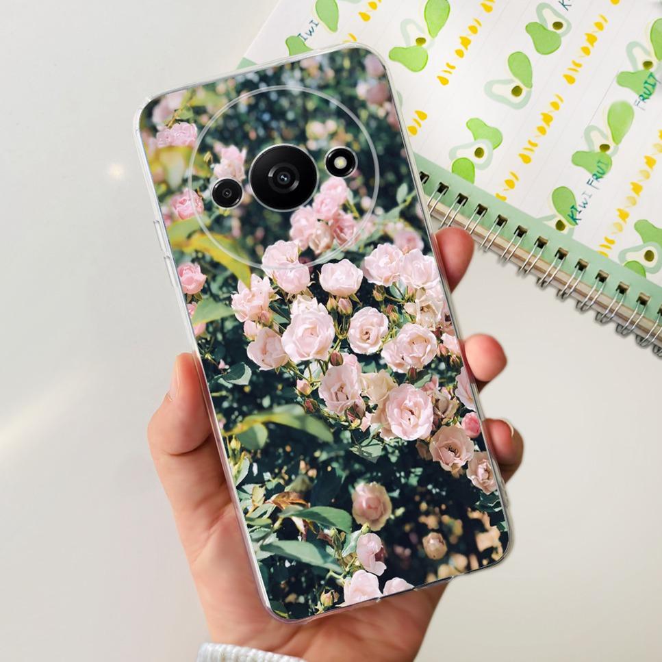 For Xiaomi Redmi A3 4G Case Fashion Girl Cartoon Print Soft Silicone Back Cover For Redmi A3 6.71" Shockproof Phone Case Funda