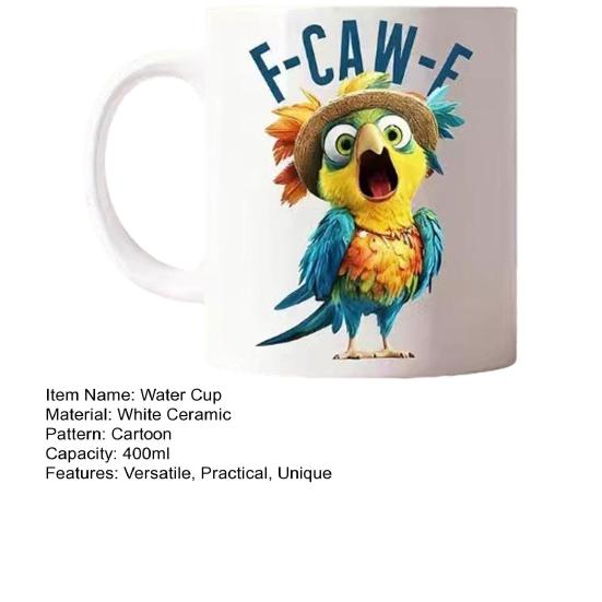 F-Caw-F Horoz Kupa Seramik Kahve Kupası 400ml Gizli Mesaj Çay Fincanı Çay ve Kahve Severler için Alaycı Hediye