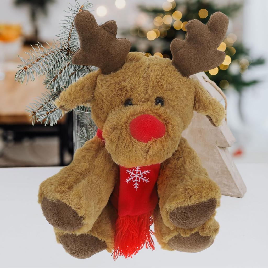 Gadpiparty Christmas Moose Plush Deer Cute Animal Body Pillow Nap Cushion Fluffy Soft Cotton Home Decor Christmas Birthday Gift Figurine Room Decor