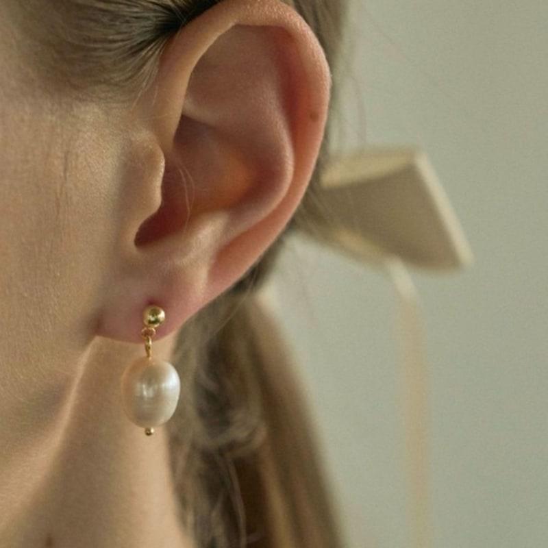 aora FRESHWATER PEARL DROP EARRING #0020