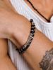 Scalettoblack Urm014 Layered Chain & Stone Bracelet