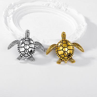 Vintage Gold Silver Color Metal Turtle Brooches For Women Men Sea Turtle Animal Party Casual Brooch Pin Gifts