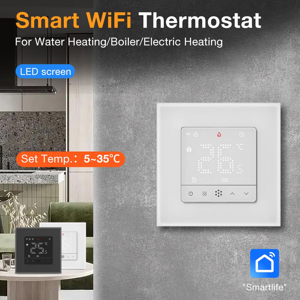 Tuya Programmable Temperature Controller WiFi Smart Thermostat 5~35°C Water Floor Boiler Electric Heating Work With Google Home
