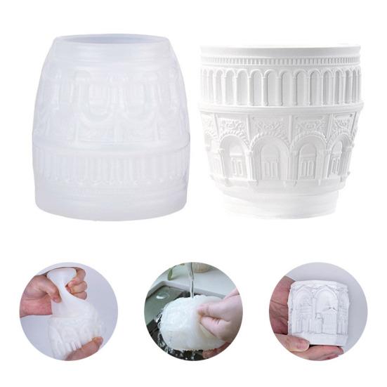 Yousheng Renaissance Silicone Mold DIY Epoxy Resin Candle Holder Storage Cup Mold for Jewelry Plaster Crafts Nordic Style Display Mold