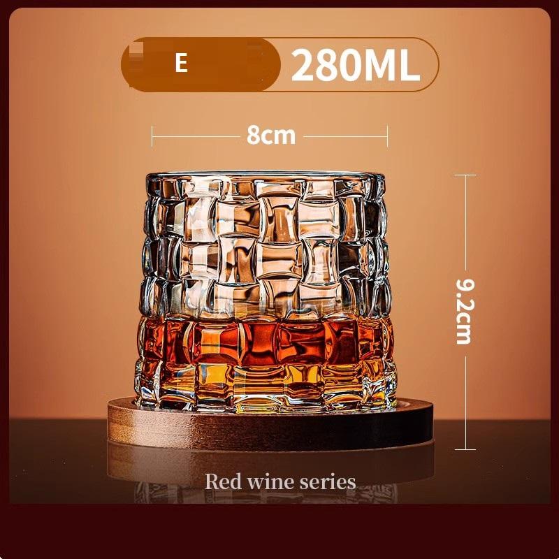 Tumbler Whiskeyglass med Sokkel Krystall Whiskeyglass Roterende Spinnende Vin Cognacglass Kopp Drikkeglass til Bar Hjem