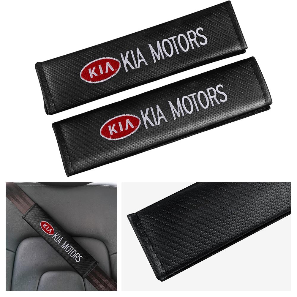 1/2Pcs Car Leather Seat Shoulder Belt Pad Accessorie For KIA Sportage GT RIO Ceed Picanto Pegas Sorento Niro Soul Cerato Borrego BK7