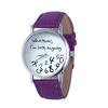 Women Whatever Im Late Anyway Letter Round Dial Faux Leather Strap Quartz Watch Fashion Letters Numbers Adjustable Women's Watch