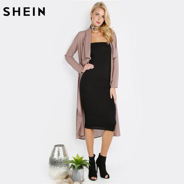 SHEIN Rosa Ropa larga de abrigo Abrigos de otoño para mujeres Gabardinas  Manga larga Elegante otoño Mujer Outwear comprar a buen precio — entrega  gratuita, reseñas reales con fotos — Joom