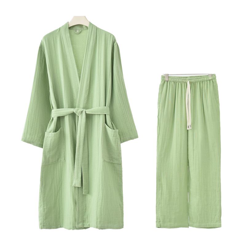 Accappatoio Yukata in Garza di Cotone a 3 Strati, Motivo delle Quattro Stagioni Giapponesi: Indumenti Morbidi e Assorbenti per Casa e Salone