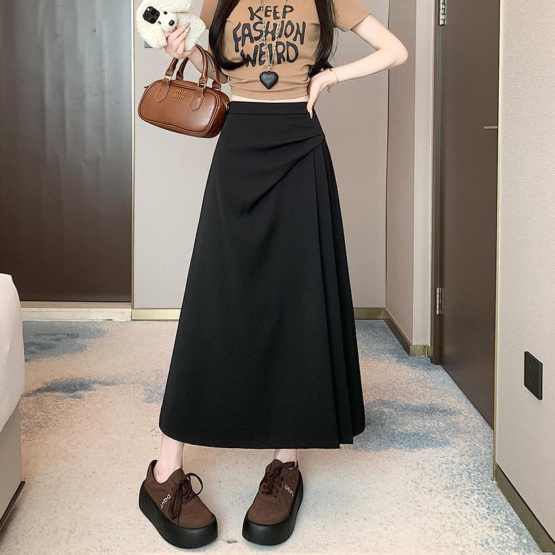 

High waist umbrella skirt skirt children summer small temperament long skirt women S чорний