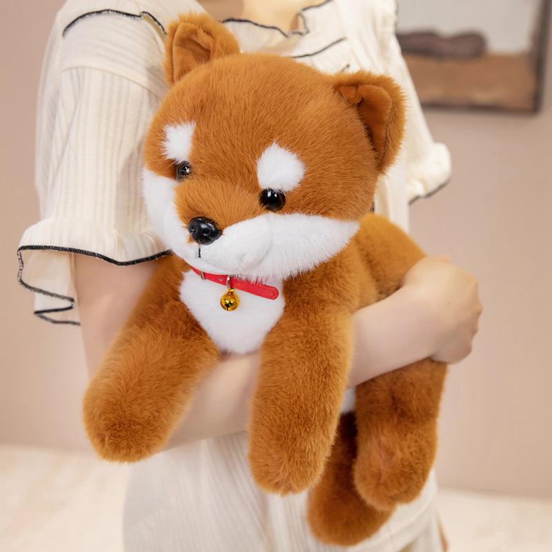 3340Cm Lying Dog Puppy Doll Plush Toy Stuffed Cartoon Animal Bichon Frise Border Collie Shiba Inu Plushie Companion Gift