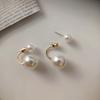 Korean White Imitation Pearls Two Bead Dangle Earrings Sweet Drop Earrings Fashion Women Jewelry Accessories Wholesale