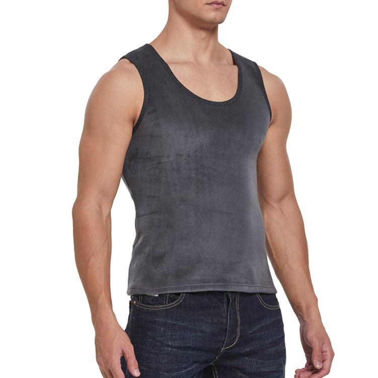 Men's Winter Double-Sided Golden Velvet Vest with Fleece, Thickened for Warmth; Round Neck Waistcoat & Base Layer for Cold Protection