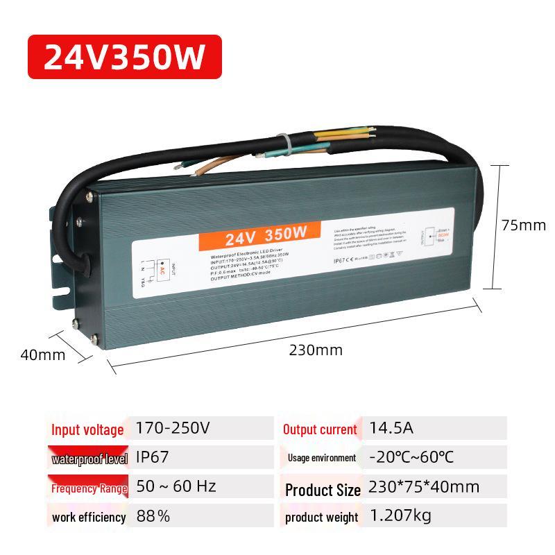24V Waterproof Power Supply for Wall Washer and Outdoor Light-Up Characters (200W/250W/300W/400W/500W)