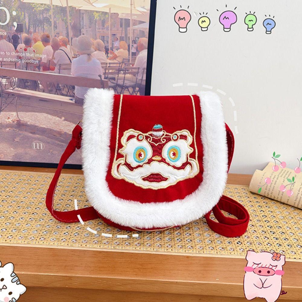 Chinese Style 2026 Red Envelope Lion Dance Children's Money Bag Childrens Gift