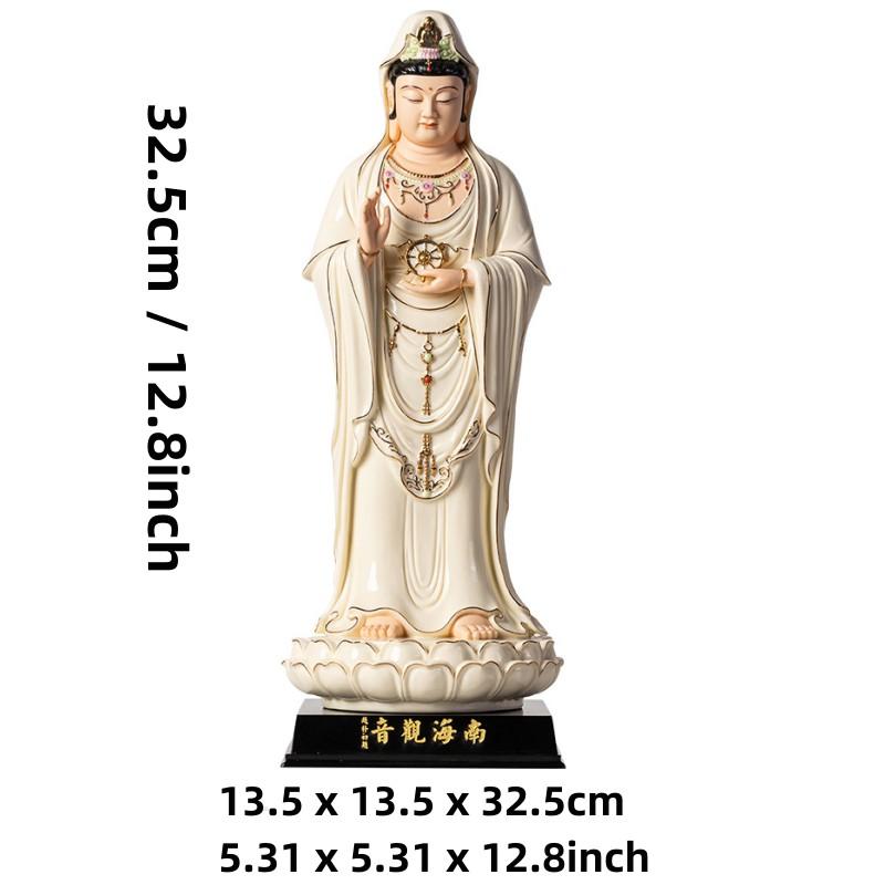 12in Guanyin Bodhisattva Buddha Statues Ceramic Statues Avalokitesvara Buddha God HOME Shrine Altar FENG SHUI Statue Home Decor