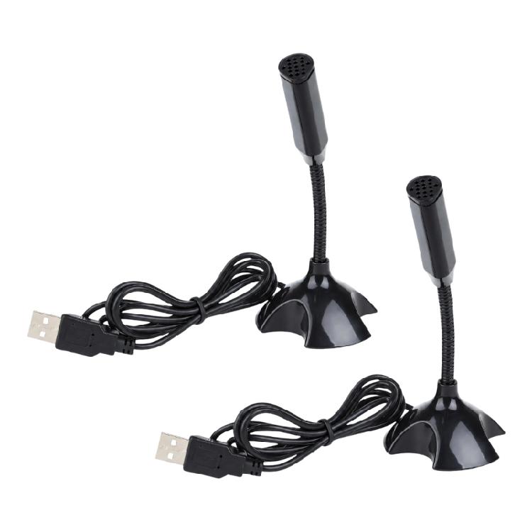 Driver-Frees Wire Microphones for Computer Voice Input, with Flexible Gooseneck and Weighted Base for Gaming and Karaoke