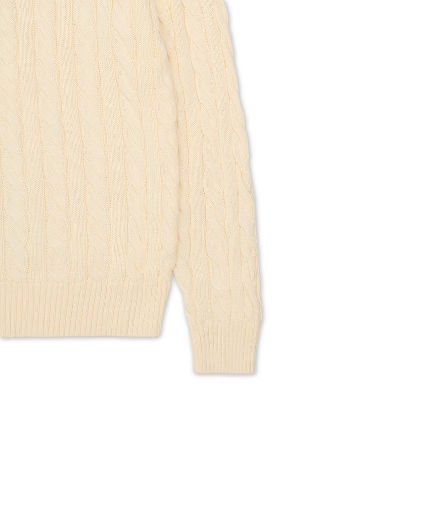 POLO RALPH LAUREN Cable Knit Cotton Sweater - Natural