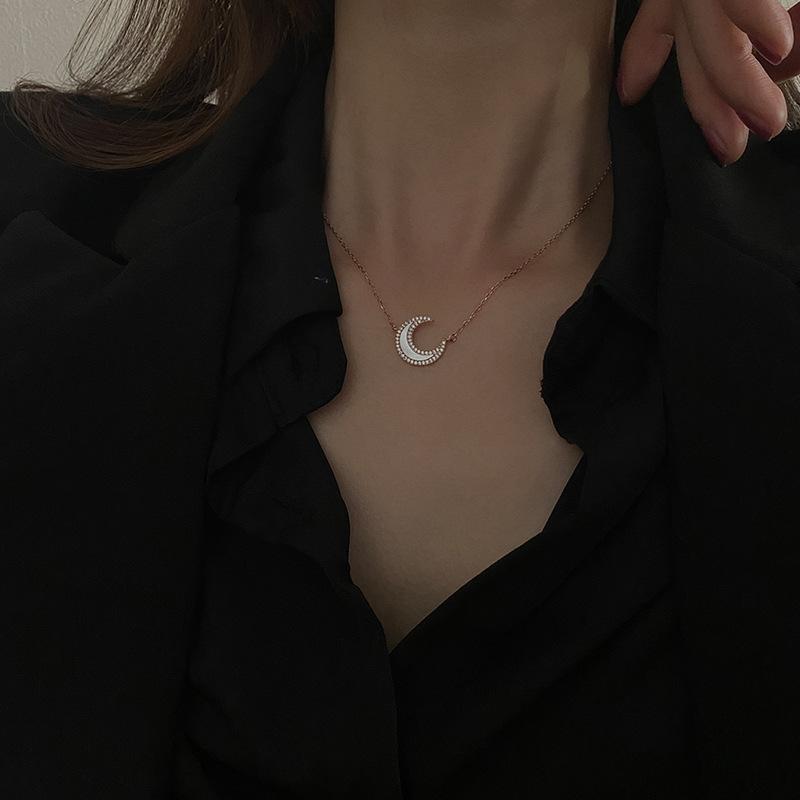 Mond Halskette Leichter Luxus Nischendesign Halskette Neujahr Damen Schlüsselbeinkette
