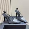 Fashion Luxury Rhinestones Transparent PVC Women Pumps Fashion Summer Slingbacks Stiletto High heels Elegant Female Wedding Party Shoes