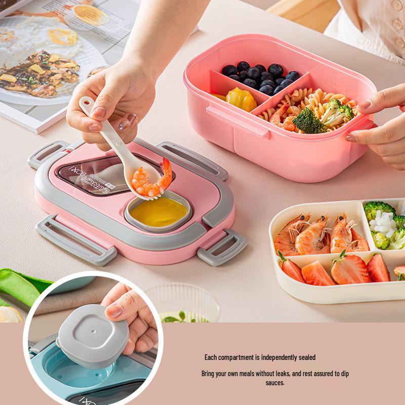 Korean-Style Microwaveable Bento Lunch Box Set for Students & Office Workers