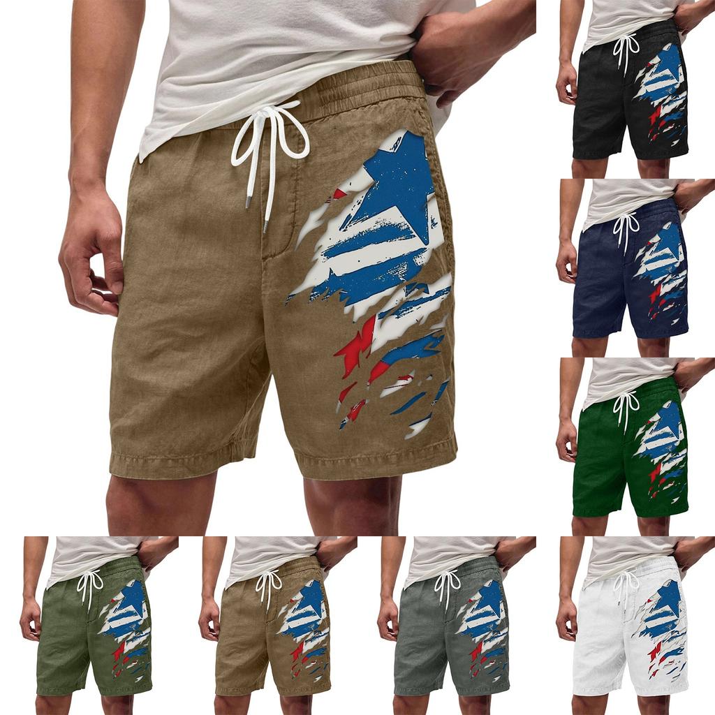 Męskie letnie, duże, swobodne, luźne spodnie sportowe, szorty plażowe