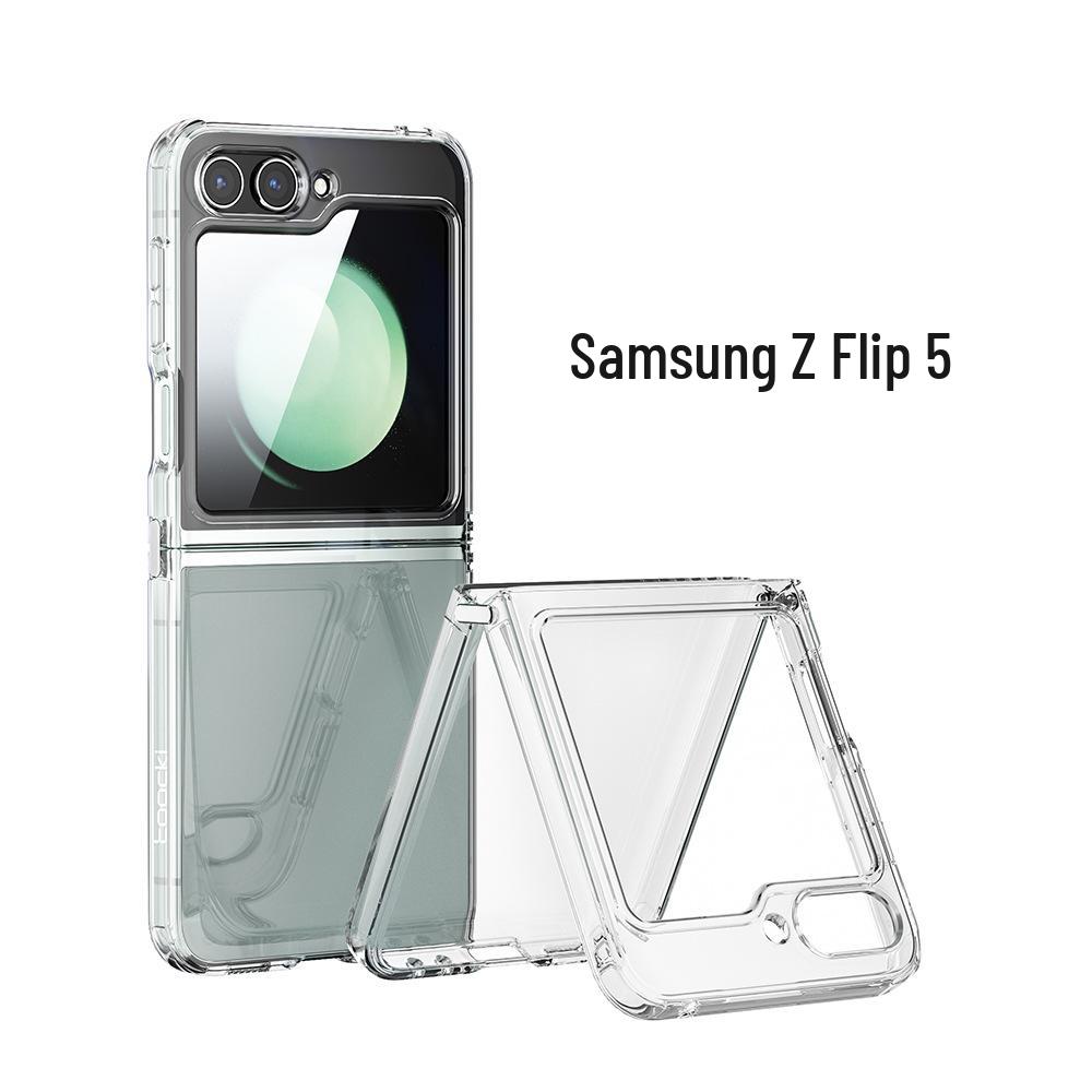 Toocki Transparent Drop-Proof Phone Case for Samsung Galaxy Z FLIP 6 - 3-Fold Protection Cover