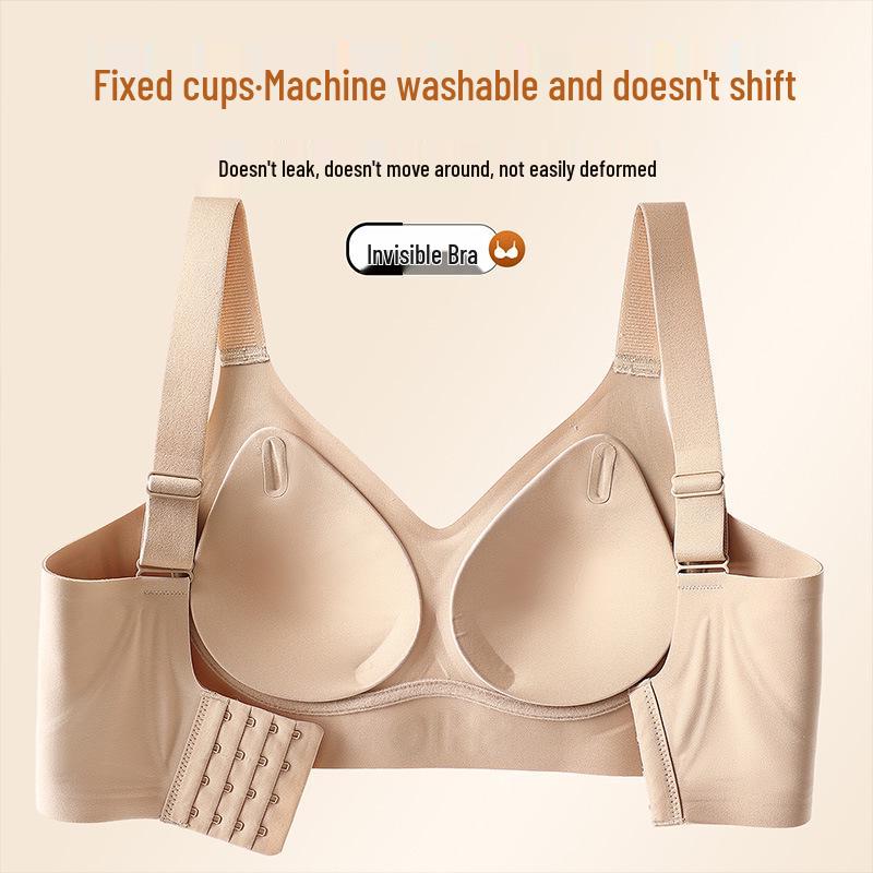 Bezešvá měkká podpůrná podprsenka proti povisání s želé zády pro ženy - Plus size