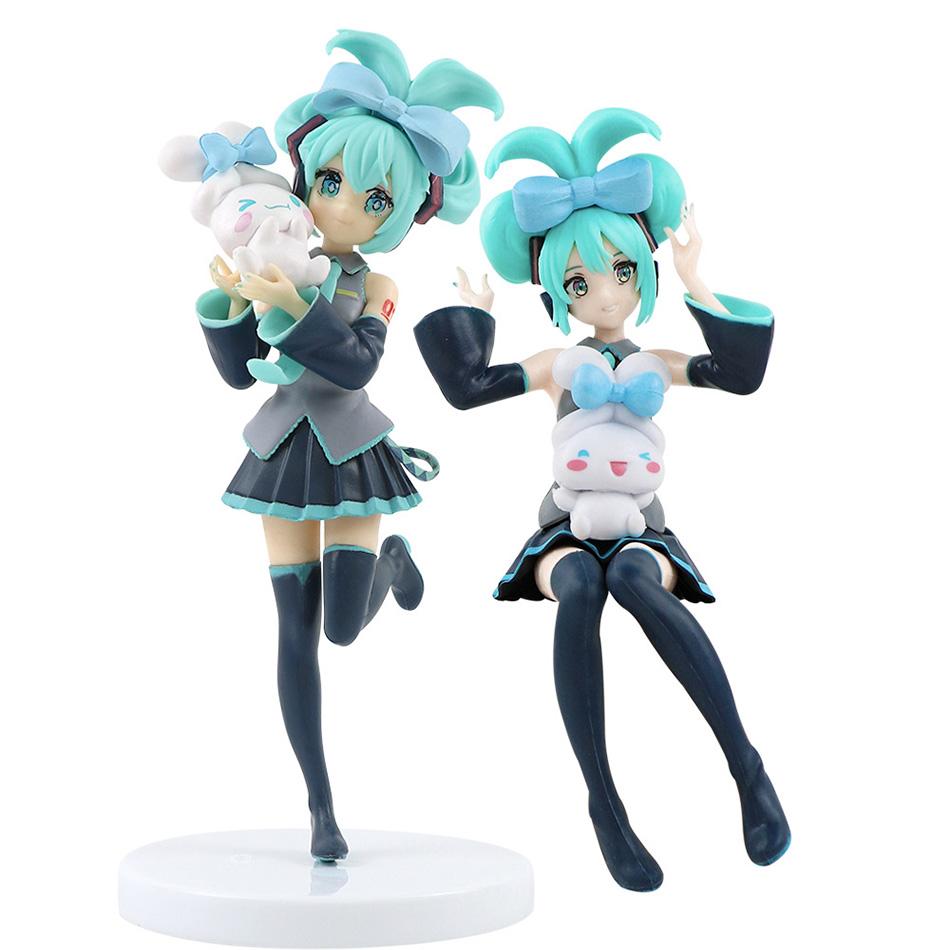 Horká 21CM Anime Hatsune Miku X Cinnamoroll Figurka Anime Periferie Sběratelské Modely Dekorativní Dekorace Děti Kawaii Dárek