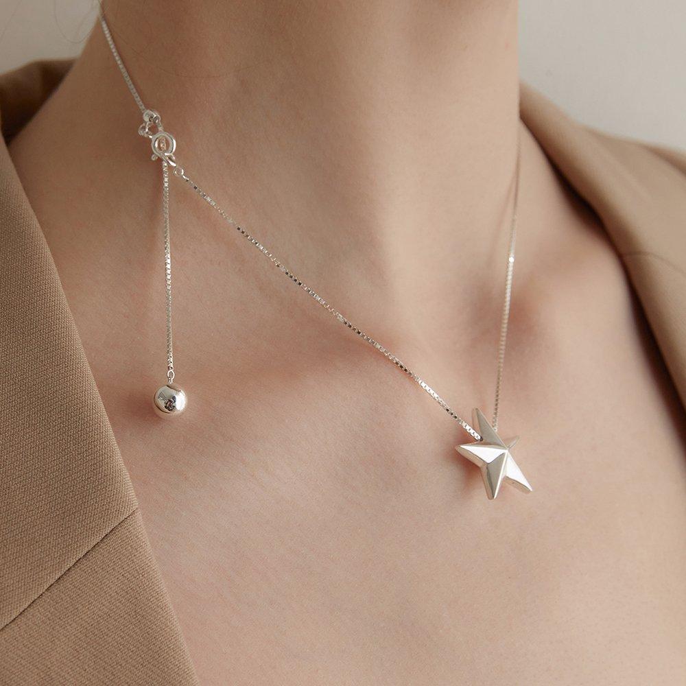 (92.5 Silver) Big Stella Necklace Nz2141