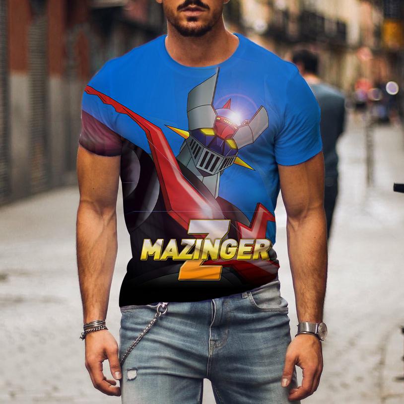 Summer New Mazinger Z Anime Robot 3D Print Men Woman Short Sleeve T-shirts Fashion Streetwear Harajuku Kids Tops Tees Clothing