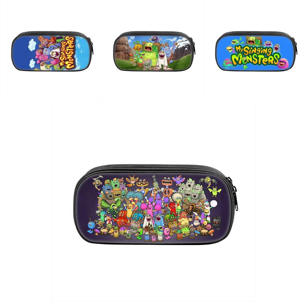 My Singing Monsters Pencil Case Nylon Storage For Students With Fun Cartoon Design