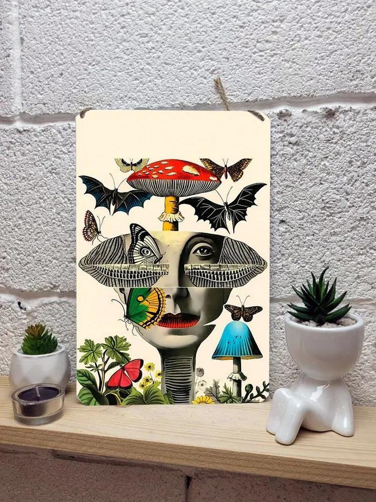 

Pop Surrealism Psychedelic Art Poster 20x30 cm Wall Decor with Hanging String