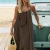 Damen Spaghetti-Träger Lässiges lockeres Resort-Kleid