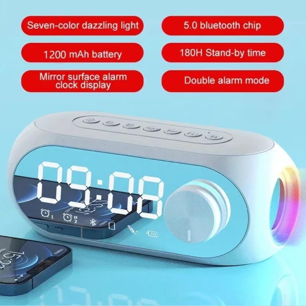 360° Surround Sound Alarm Clock Radio FM Radio Wireless Mini Woofers Bluetooth Speakers  Home Use