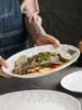 Fish-Shaped Ceramic Plate for Steamed Fish and Sushi