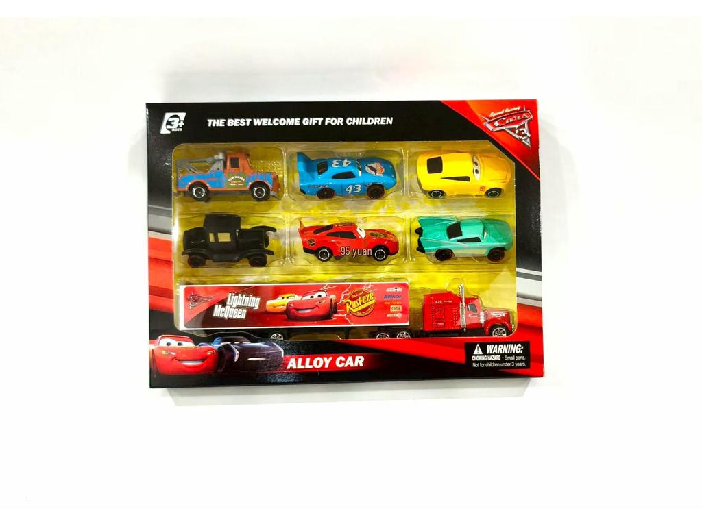 Cars 3 Lightning McQueen & Storm Alloy Toy Set - Black, Mater Edition, Kids' Gift