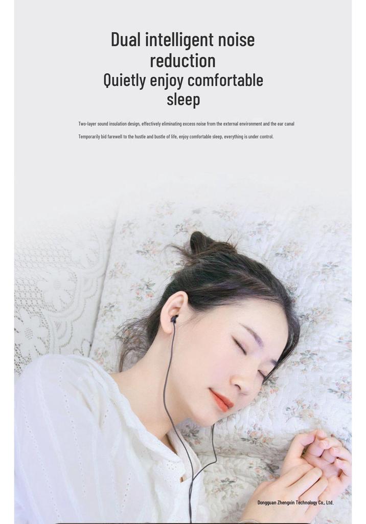 ASMR Sleep Aid Noise-Cancelling Wired Earbuds for Apple, Huawei, iPhone 15/16, Type-C