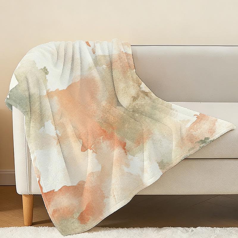 Cozy Watercolor Flannel Throw Blanket – Lightweight, Not Heavy, Skin-Friendly – Ideal for Home, Window Sill Decor, Christmas & Halloween Warm Vibe