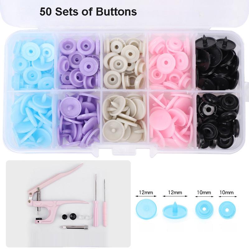 Metal Snap Button with Plier Tool Sewing Button Thickened Snap Fastener Sewing Tool Kit Diy Craft Installing Sewing Clothes