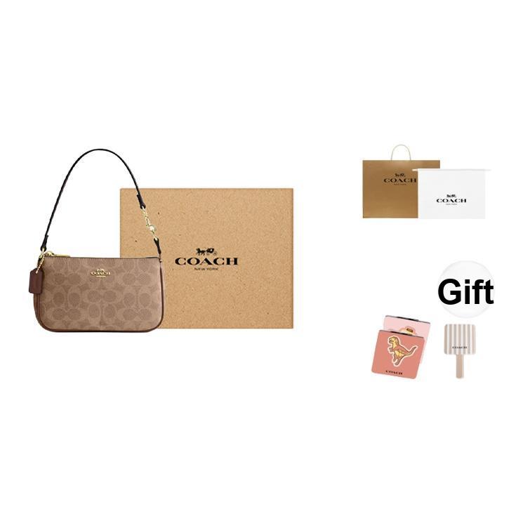 Coach Nolita 19 Vintage Klassisch Blumendruck Reißverschluss Synthetikleder Schulter-Tragetasche Kleine Damen Handtaschen Braun Gelb CW426-IMXHE