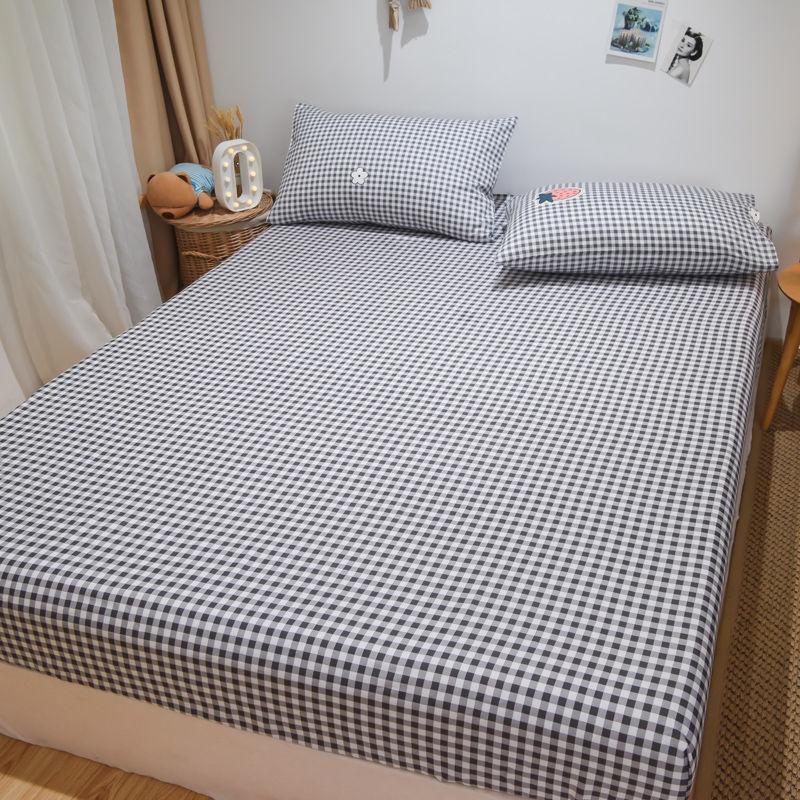 Cotton Bed Pillowcase Three-piece Plus Thick Anti-skid Protection Bed Cover Bedding Suit