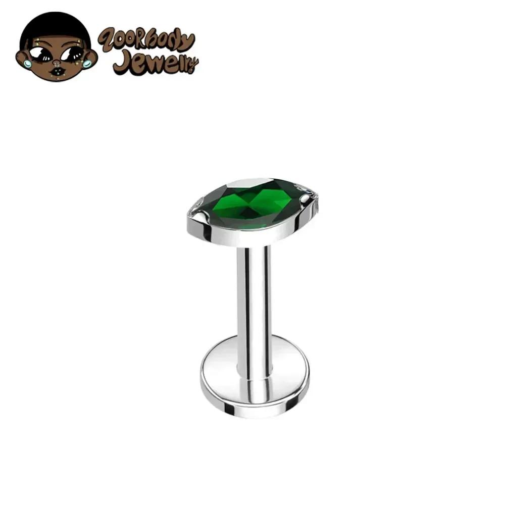ASTM F136 Titan Labret Lippenpiercing 16G 18G Nasenring Tragus Marquise CZ Helix Knorpel Conch Ohrring Piercing Schmuck