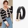 Women Thin Belt Metal Buckle Ladies Trouser Dress Decoration Waistband Vintage Casual Pu Leather Waist Belt