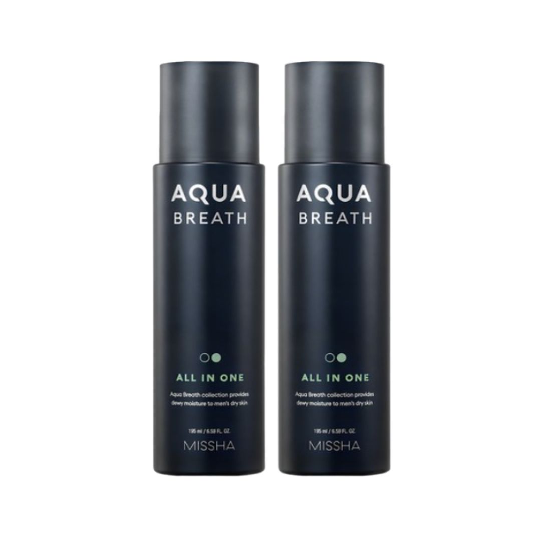 MISSHA For Men Aqua Breath All-in-One Hydrating & Soothing Skincare Lotion 195ml x 2