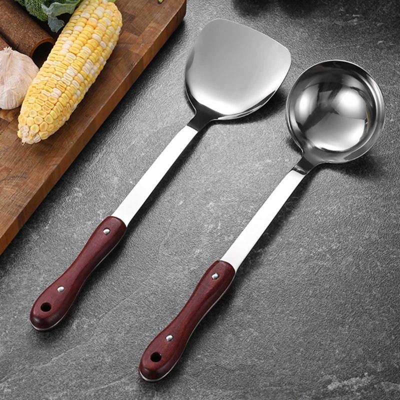 Kitchen Spatula for Sauteing and Flipping Metal Cooking Utensils Universal Cooking Spatula / Ladle