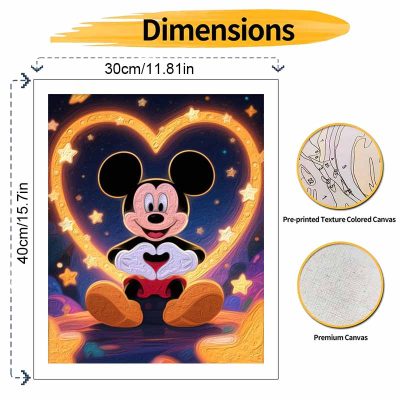 Disney mouse oil painting hand painting coloring painting handmade diy home decoration gift
