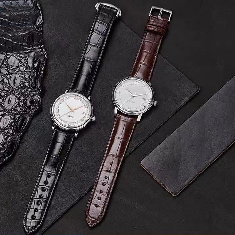 [Nywing] Watch Band Omega Strap Omega 19mm 20mm 21mm 22mm D Buckle Genuine Leather Crocodile Patt...
