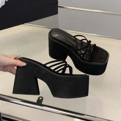 Ciabatte da Donna Zeppe Ciabatte Donna Esterno 11cm Tacchi Super Alti Scarpe Aumento Altezza Sandali di Lusso da Donna Designer Donne